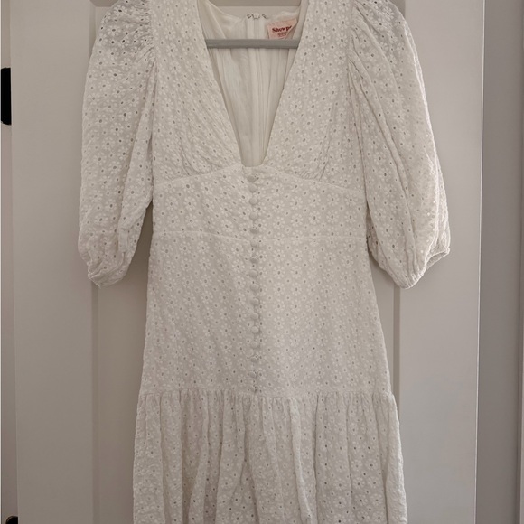 Showpo. Dresses & Skirts - Showpo White Eyelet Mini Dress